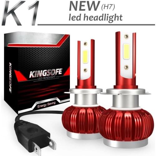 2pcs /lot Car Headlight Bulbs K1 H7 72W 8000LM IP68 6000K White COB LED Headlight Kit for Car / Truck / SUV Car Light