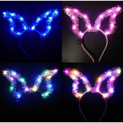 20pcs Angel Hair Wear Costume Cosplay Blinking Lighted LED Headband Accessory Hairband Club Bar Props Wedding Birthday Party