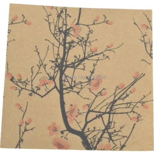 200PCS 10x10cm &13x13cm Pudding Bottle Sealing paper plum blossom Mini Square kraft package paper gift paper