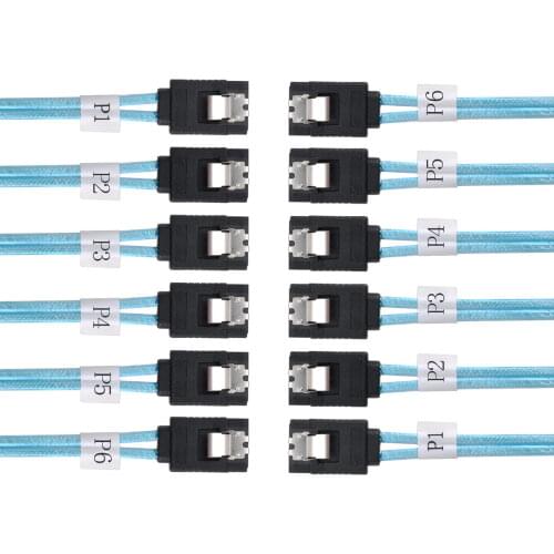 6Gbps Internal 6 SATA 7pin to 6 SATA 7pin Target SSD Hard Disk Data Server Raid Cable