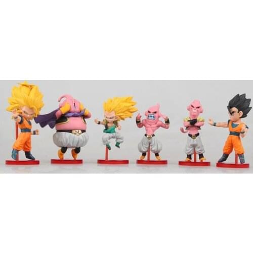 6 Pieces/set Monkey King Super Saiyan Dragon Ball Anime Character Classic Model Toy Action Figure Children Gift Christmas Doll