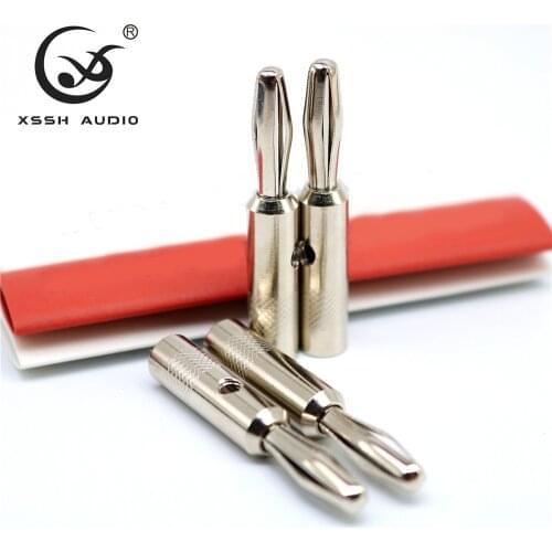 8pcs/16pcs XSSH YIVO Hi-end copper plating rhodium welding banana Plug Male Audio Plug Speaker Power Amplifier Connector Jack