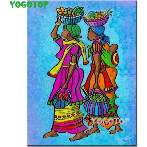 Africa women diamond mosaic 5d diy diamond painting full square round drill embroidery portrait 3d diamand paiting YY4948