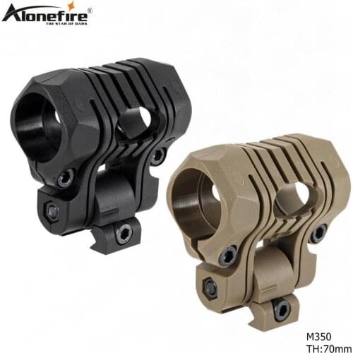 AloneFire M350 High quality 25.4mm Tactical Helmet Flashlight Holder Torch Clip Mount Rail Clamp For Picatinny 21mm Rail