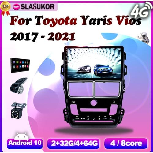 6+128G Android 10 For Toyota Yaris Vios 2017 2018 2019- 2021 Car Video Radio Multimedia Player Navigation GPS 2 Din Keine DVD