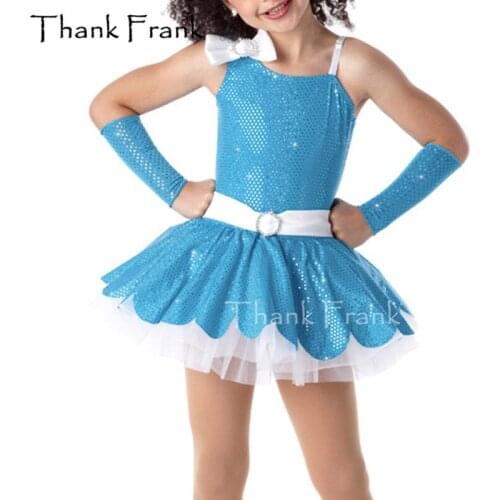 Bow Sequin Ballet Costume Girls Dance Wear Ballerina Kids Professional Adult Tutu Dress C435