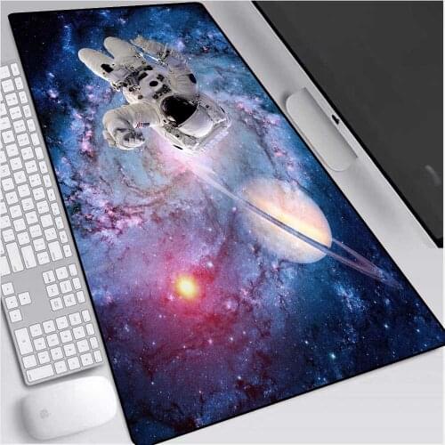 Mairuige Large Mousepad on The Starry Sky Astronaut Gaming Mouse Pad XXL Non-Slip Mouse Pad Computer Desk Pad Locking Mousepad