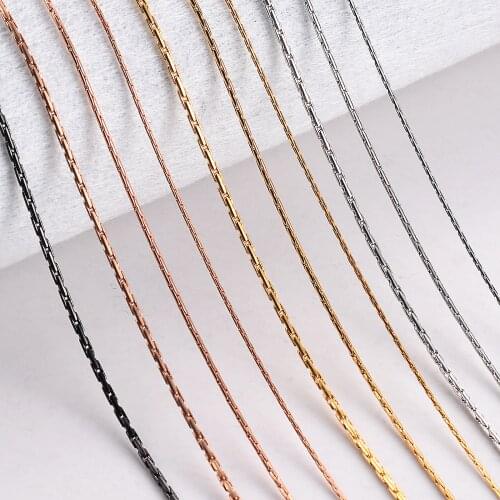 1 piece Width 0.6mm/0.8mm/1mm Tiny Chain Necklace Women Stainless Steel Tiny Necklace For Pendant Wholesale Jewelry