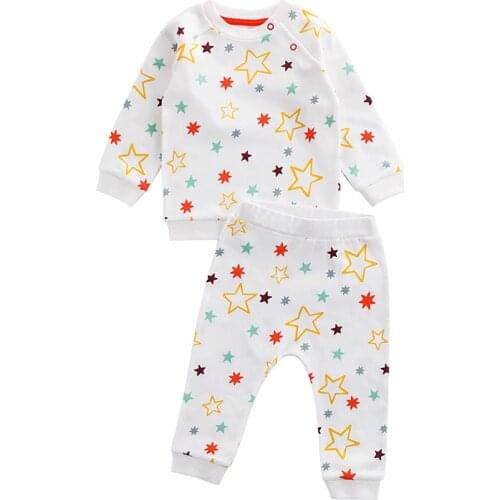 2021 Newborn Cotton Baby Boys Clothes Set Summer Baby Short Sleeve T-shirt+Long Pants Suit Baby Costume