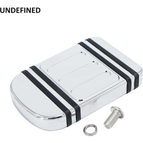 Chrome Motorcycle Brake Pedal Pad Cover Aluminum Foot Pegs For Harley Touring Electra Glide FLH Softail Heritage FLST Dyna Trike