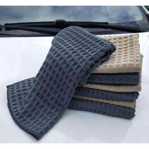 Auto Car Washing Waxing Polishing Grid Square Towel Cleaning Microfiber Cloth Soft Grid Design Durable Car Wash Towel No pilling