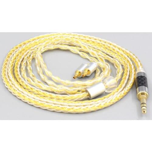LN007283 8 Core OCC Silver Gold Plated Braided Earphone Cable For Sennheiser IE40 Pro