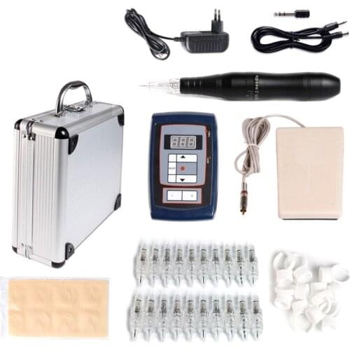 Tattoo Machine Set with Box professional Power Supply Rotary Pen Needles Tattoo Beginners Artist Permanent Makeup Machine