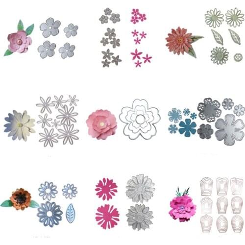Metal Cutting Dies For Scrapbooking Die Rose Flower Leaves Cut Dies DIY Paper Cards Craft Diy Metal Cutting Dies Flowers Tree