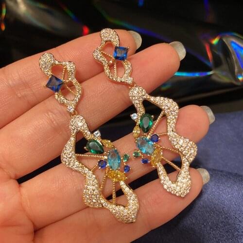 Fashion golden cz baroque earring for women