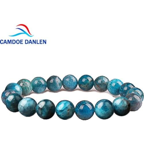 Women Men Fashion Natural Stone Blue Kyanite Beads Elastic Bracelet Healing Bracelet Jewelry Gifts 4 6 8 10 12mm
