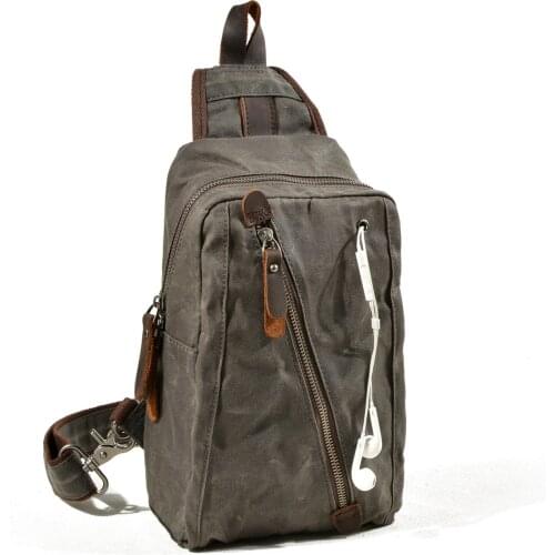 Korean new fashion backpack mens Mini canvas chest bag dual purpose chest bag leisure multifunctional mens backpack