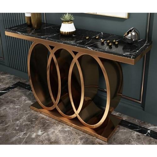 Marble porch cabinet partition cabinet stainless steel postmodern simple luxury porch table