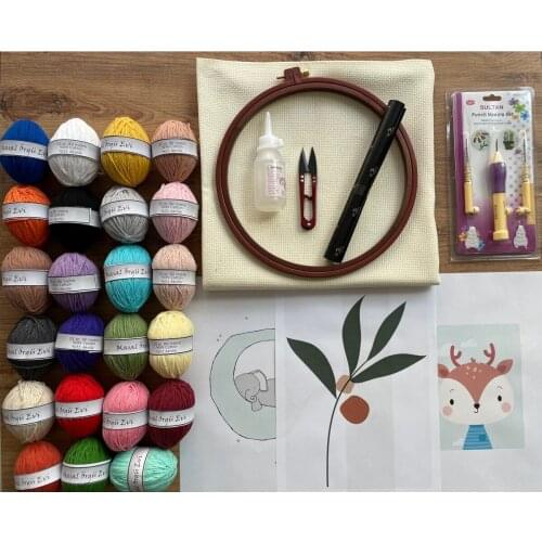 Punch Set (Punch SET) Punch Embroidery Set Punch Starter Kit 25 Gram 23 Colors Included