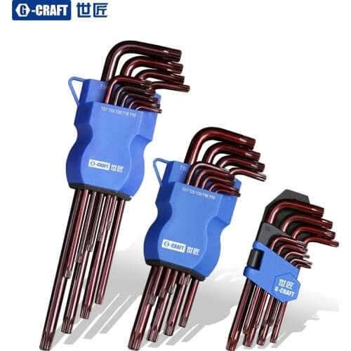 Torx Allen Key Set 9 Pces Screwdriver Double-End L Type Star Universal Wrench Multifunctional Hand Tools For Home