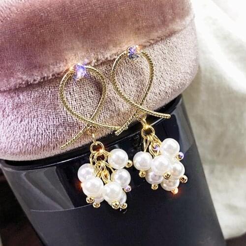 New pearl earrings ladies Korea long temperament net red fashion tide earrings atmospheric ladies earrings