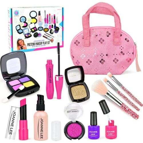 Princess Pretend Play Makeup Bag Set Kids Girls Dress Up Cosmetics Toy Gift Manual Brain Ability Development 3 Styles