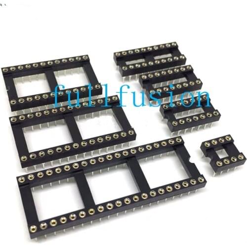 DIP IC Sockets DIP6Pin/8/14/16/18/20/24/28/32/40Pin Round Hole IC socket Open Frame Solder Type