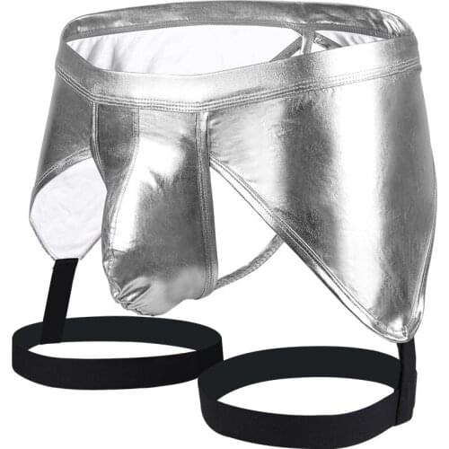 Sexy Man Sexy PU Leather Thongs U Convex G String Bulge Penis Pouch T-Back Panties Gay Hipster Jockstrap Male Erotic Underwear