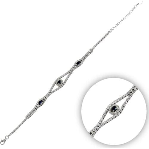 Silverlina Silver Zircon Stone Bracelet