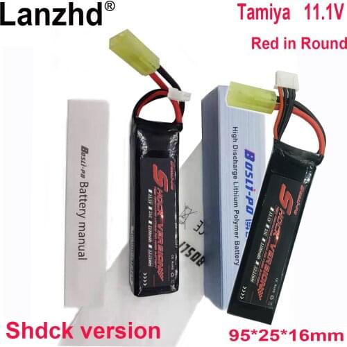 Shdck version 1-24PCS 11.1V 1100mAh Lipo Battery Tamiya for Water Gun Mini Airsoft BB Air Pistol Electric Toys Guns Parts batte