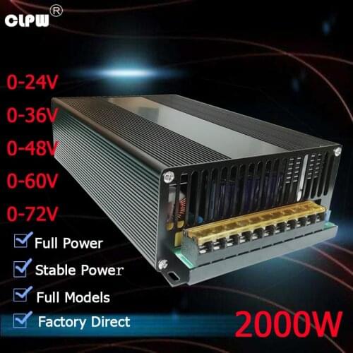 Switching Power Supply 2000W DC 24v 36v 48v 55v 60v 72v Driver Moter LED Light CCTV Stepper Transformer SMPS