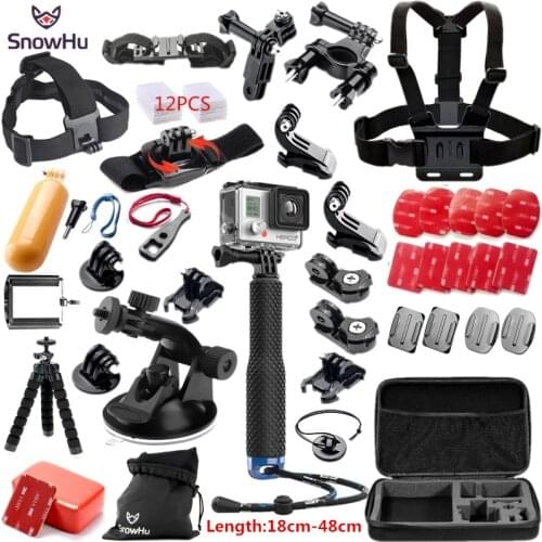 SnowHu for Gopro Hero Accessories set Octopus Tripod+Suction cup go pro hero 9 8 7 6 For Yi 4K eken h9r sj4000 camera GS58