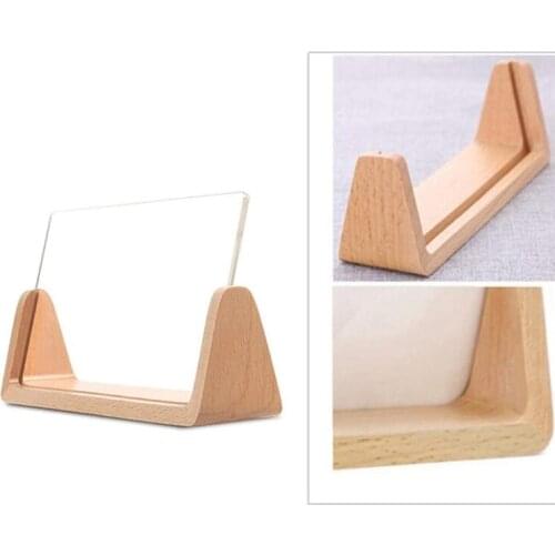 U-Shaped Acrylic Photo Frame Creative Solid Wood Home Desk Decoration for Office/Bedroom/Living Room/Cafe