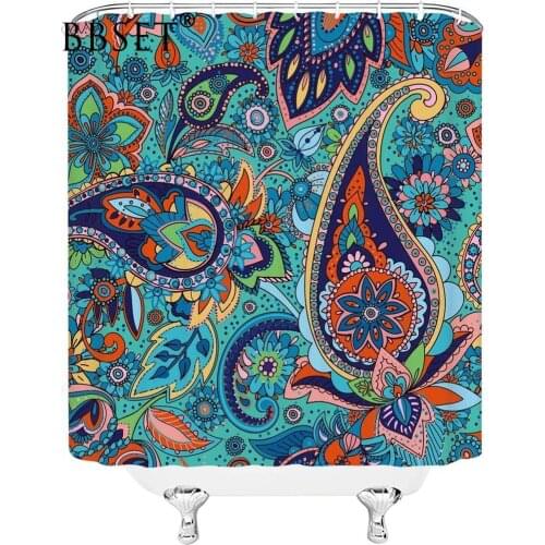 Top Quality Paisley Shower Curtain Mandala Indian Bohemian Damask Pattern Waterproof Multi-size Douchegordijn Bathroom Decor
