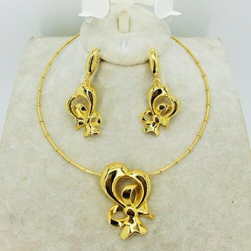 High quality Italian gold colored jewelry for womens African bead jewelry jewelry fashion necklace earrings bracelet jewelry