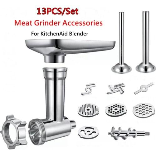 1 Set Stainless Steel Kitchen Meat Fittings Cutter Rod Grinder Sausage Filling Attachment For KitchenAid Blender High Quality
