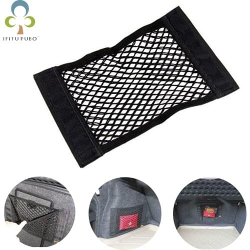 1Pcs Car Velcro double-layer net bag trunk storage bag storage bag car built-in bag vehicle fire extinguisher fixed net YJN
