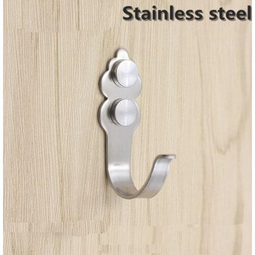 5 Pcs Stainless Steel Organizer Hook Bathroom Hook Rustproof Kitchen Utensil Utility Hanger Metal Wall Mount