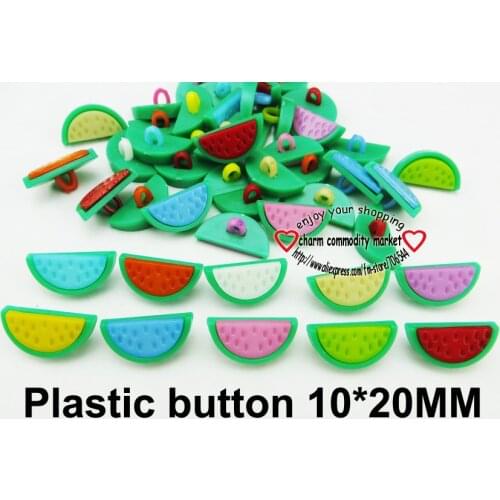 50PCS red/mixed watermelon fruit Colors Dyed Plastic cartoons buttons cartoon kids sewing clothes accessory button P-085