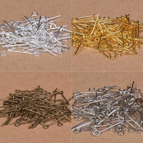 200Pcs 16~45mm Gold Silver Rhodium Bronze Color Tone Stainless Steel Eye Pins For Jewelry Making Accessories DIY Pendant Supplie