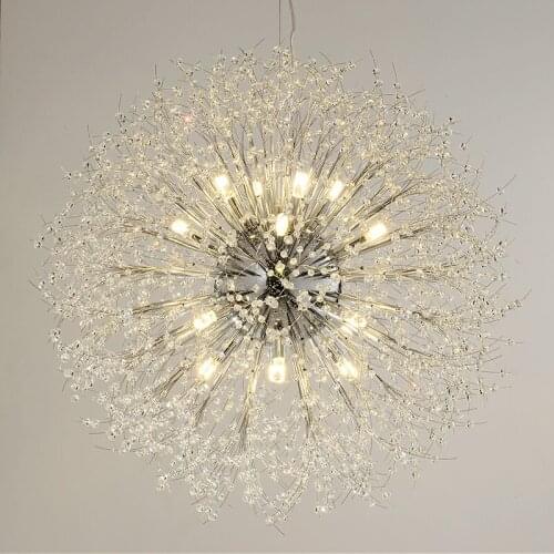 2020 Newest Crystal Dandelion Chandelier Lighting Pendant Lamp For Living Room Dining Room Home Decoration Hotel Fixture
