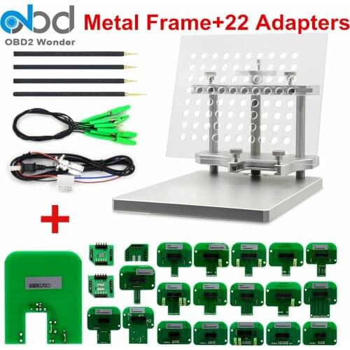 2020 Stainless Steel LED BDM Frame With Full 22 Adapters ECU Programmer Metal BDM Frame With Probe 22 BDM Adapters