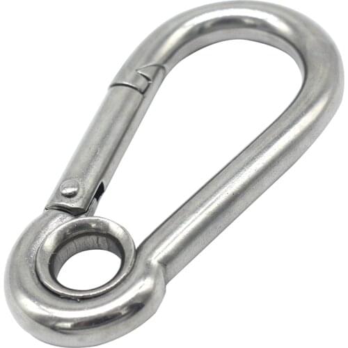 3 4 inch Stainless Steel Heavy Duty Carabiner Clips Keychain with 10mm Round Hole Snap Hook Quick Links Safety Chain