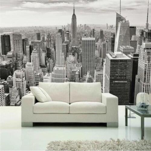 Beibehang Wal lpaper 3d murals Custom Living Room Bedroom Home Decor Vintage New York City Buildings 3d Wallpaper