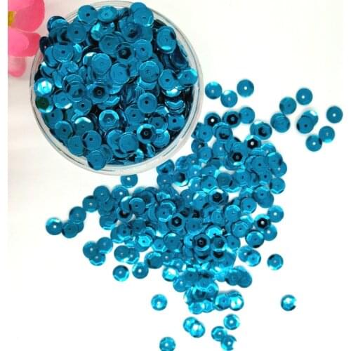 50g 5mm Cup Sequins for Craft Lake Blue Round Loose Sequins Children DIY Sewing Shoes DIY Accessories Paillettes Turquoise