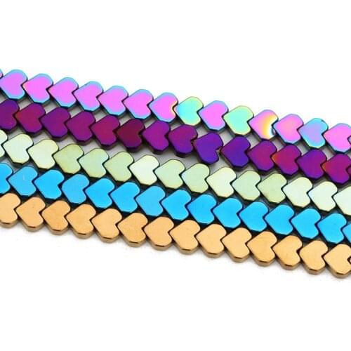 6mm Love Heart Shape Hematite Beads Assorted Natural Stone Beads For Jewelry Making Diy Bracelet Wholesale