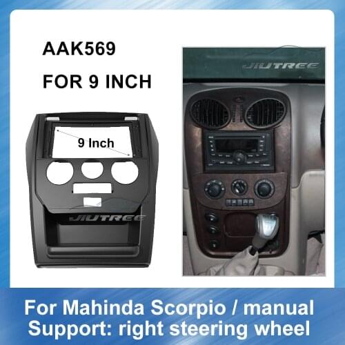 9 Inch 2din Car Radio Fascia Audio Frame For Mahinda Scorpio Manual Car Audio Frame Stereo Panel Dash Mount Trim Installation