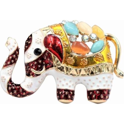 Thailand Elephant Shape Brooch Colorful Enamel Resin Brooches Pins For Women Kids Scarf Clothes Hat Accessories Jewelry