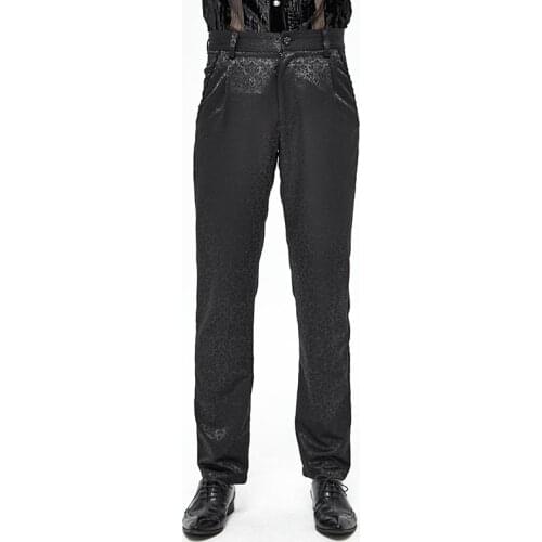 New Business Casual Mens Pants Spring And Autumn Long Dark Pattern Suede Pants Banquet Party Business People Pants