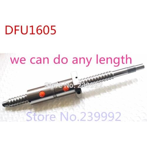 DFU1605 200 250 300 350 400 450 500 550 600 650 700 750 800 mm C7 ball screw with 1605 double ball nut BK/BF12 end machined